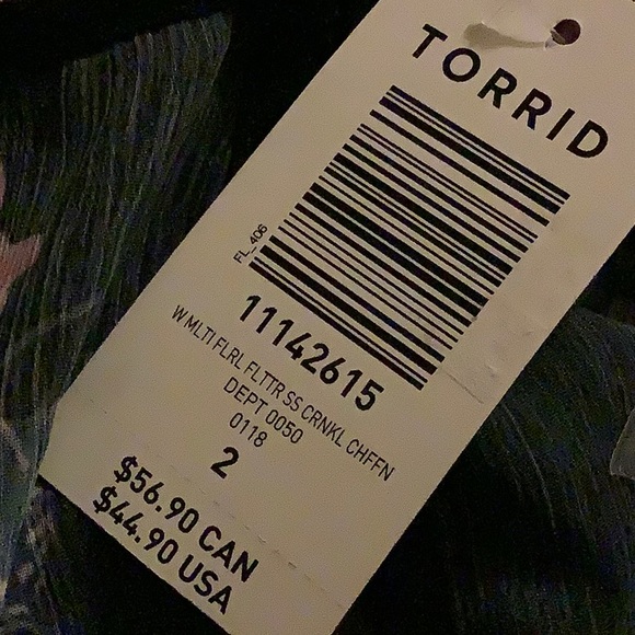 Torrid NWT Breathable Floral chiffon Lace Size 2X - Picture 4 of 12